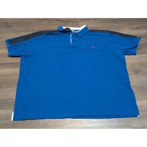 Vintage 90s Polo Ralph Lauren Men's‎ Rugby Shirt Blue Snap Button Size 4XB